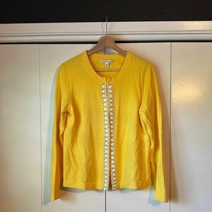 NWT Banana Republic Yellow Cardigan with Embellishment